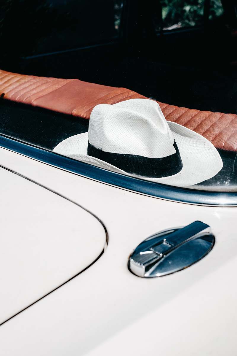 clothing white and black hat computer