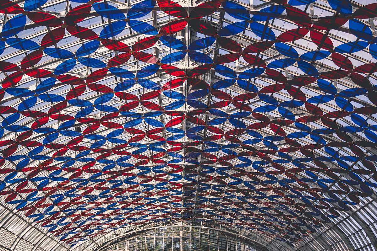 glass red and blue glass ceiling ceiling