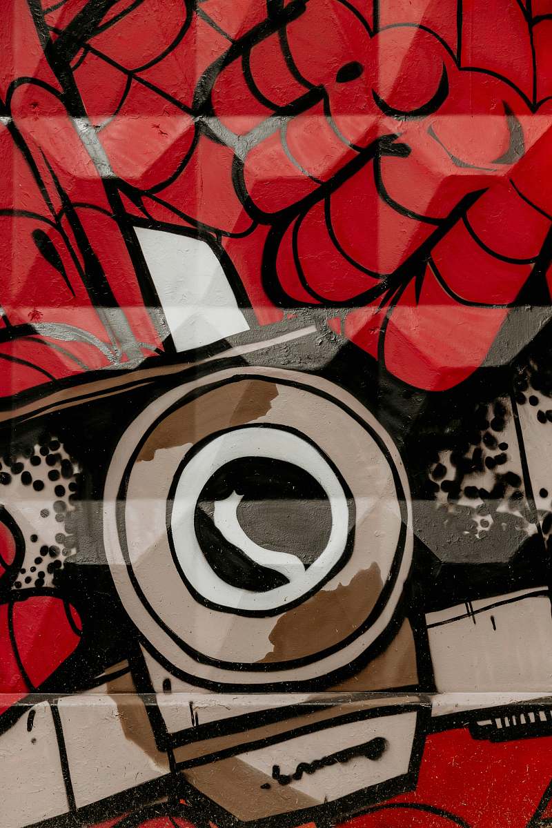 mural red, brown, and black abstract wallpaper graffiti