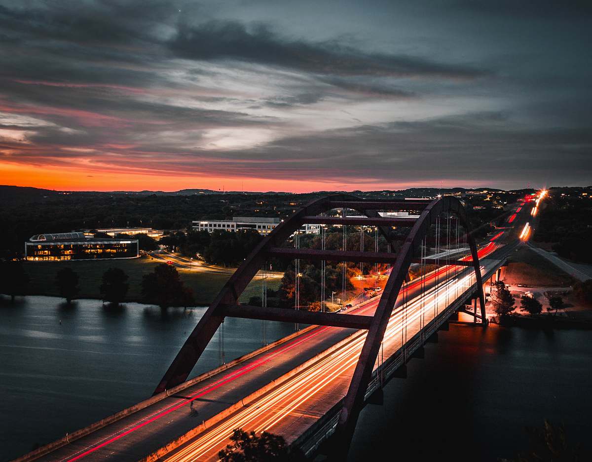 bridge timelapse photo of bridge red