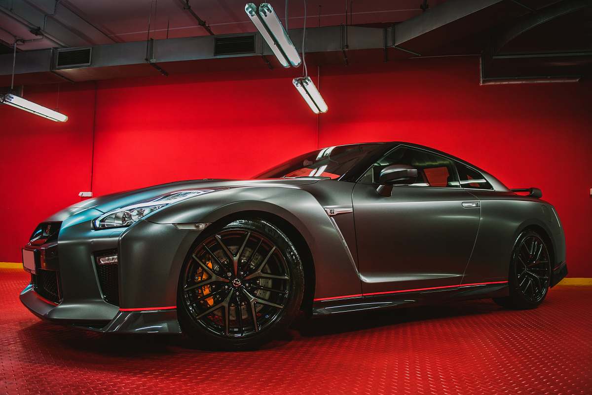 car grey Nissan GT-R coupe transportation