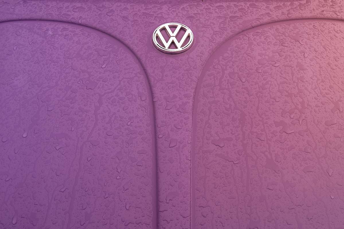 grey pink Volkswagen Beetle hood beetle