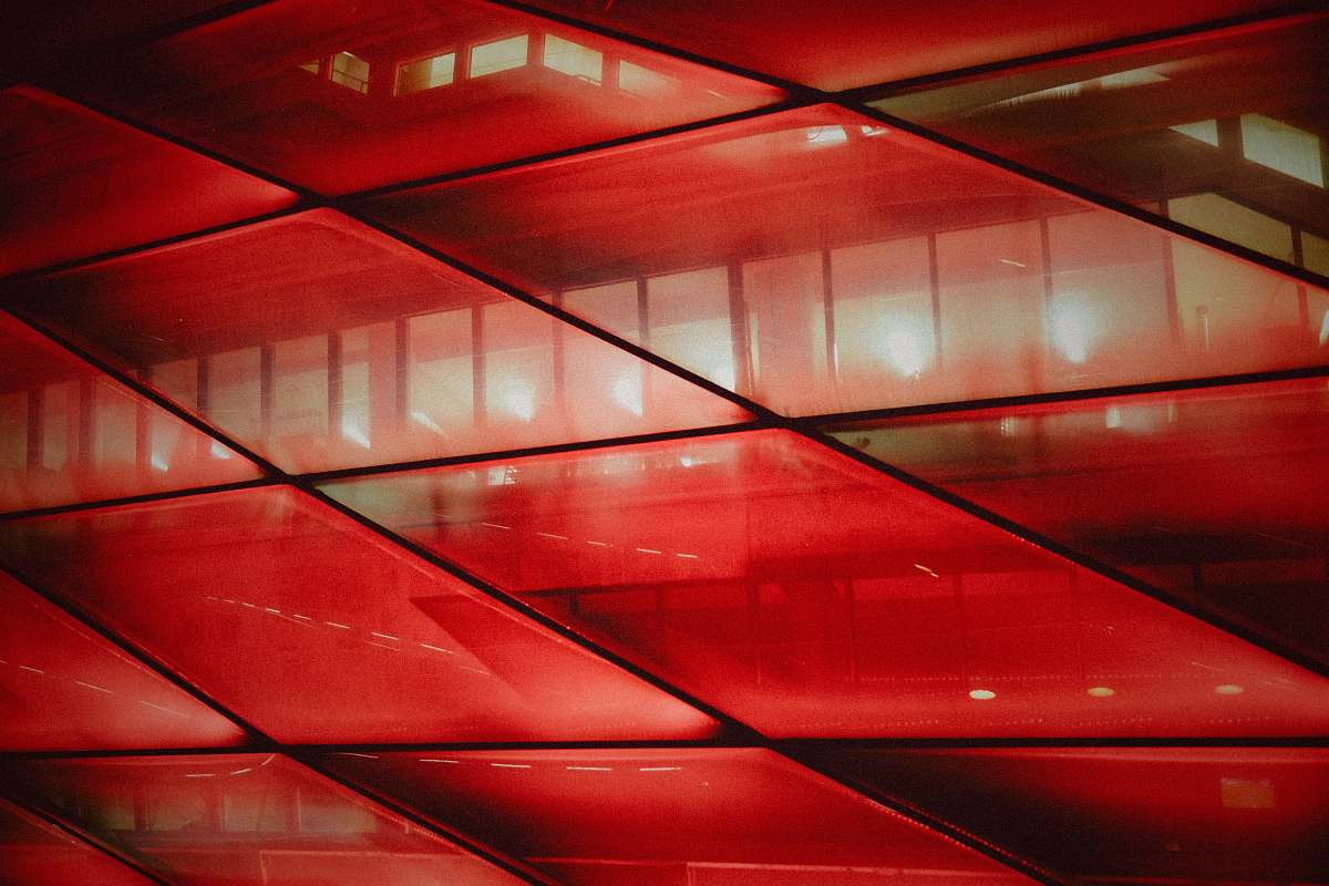 handrail red ceiling paint allianz arena