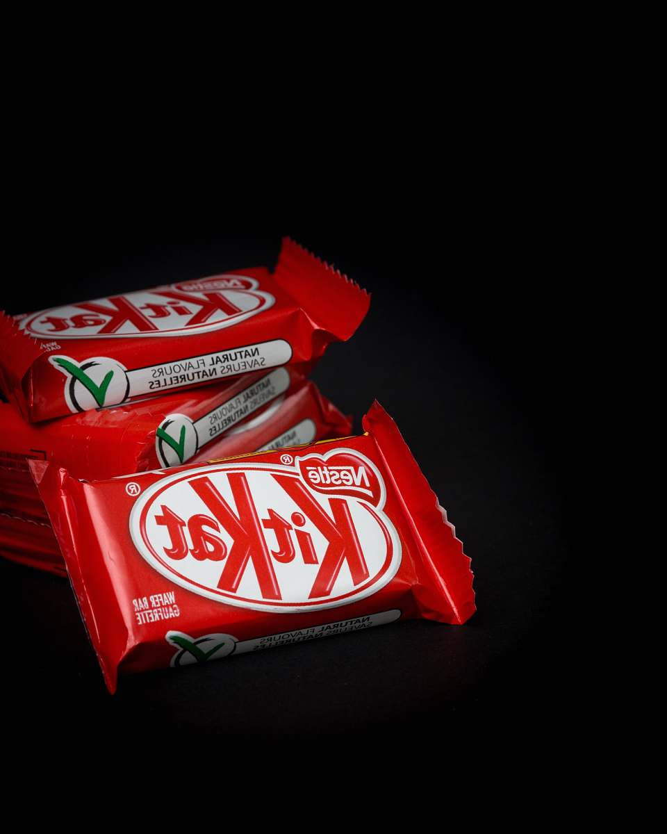 drink stack of Kitkat snacks coke