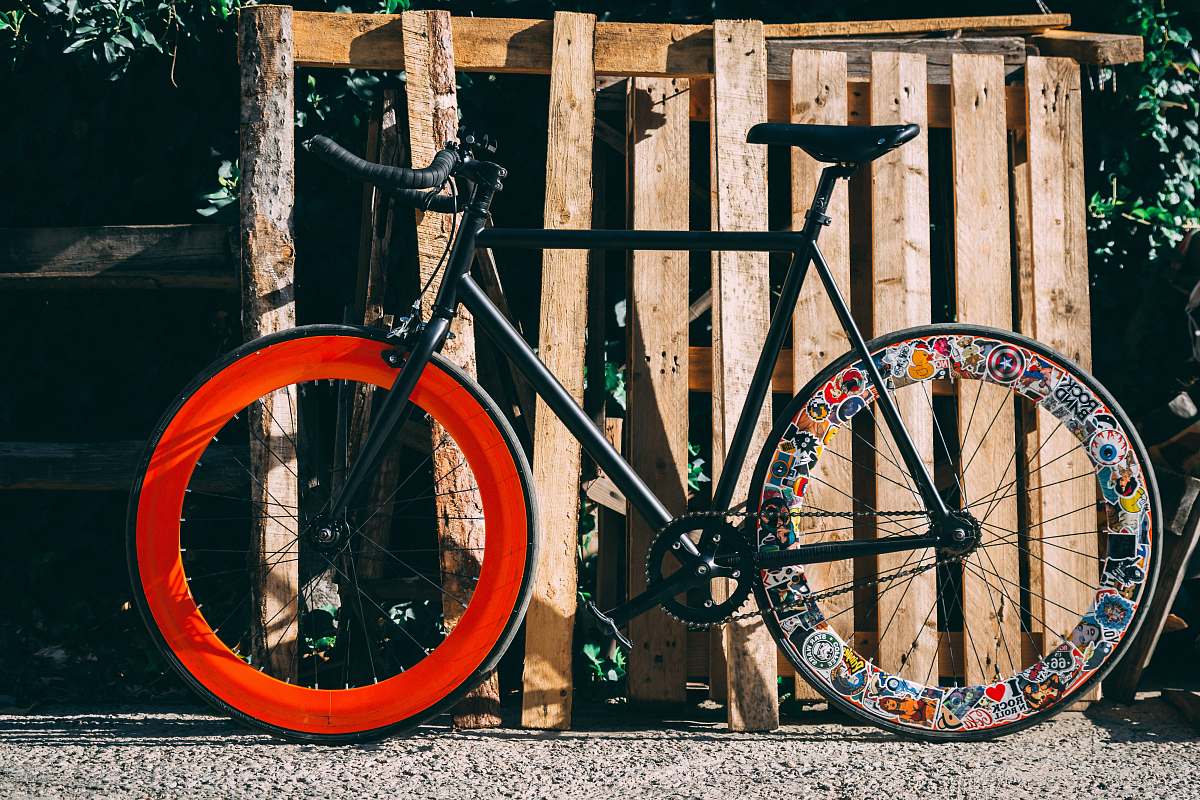 black and red road bike