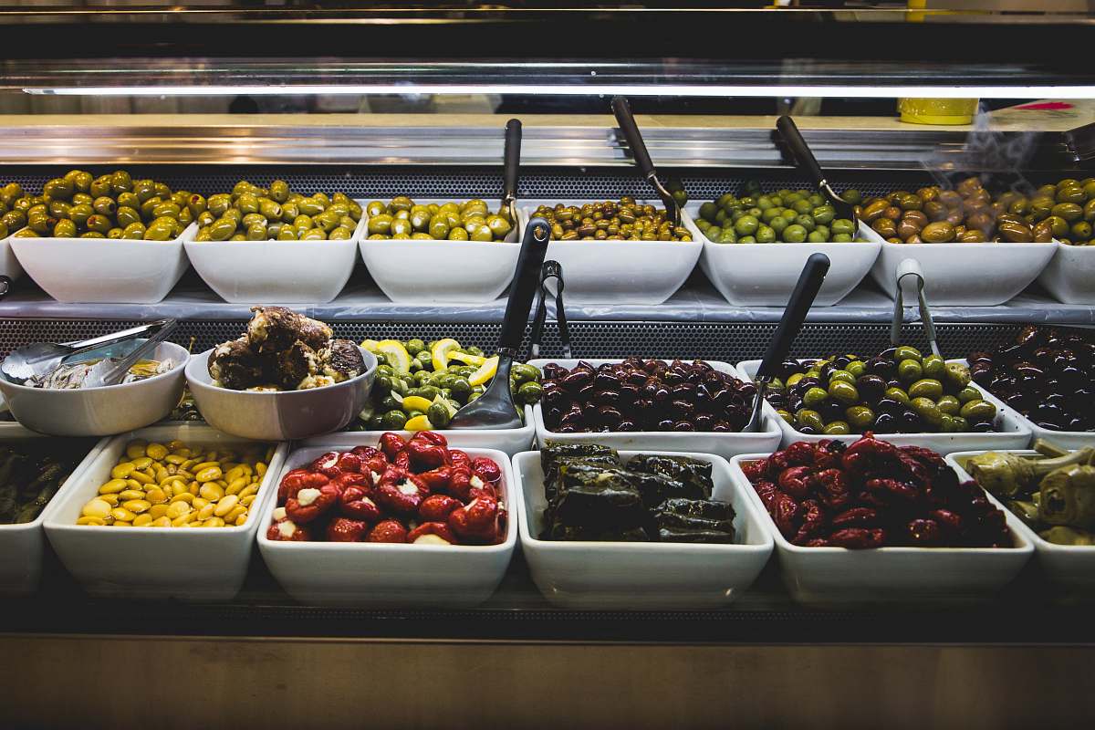 buffet variety of foods food