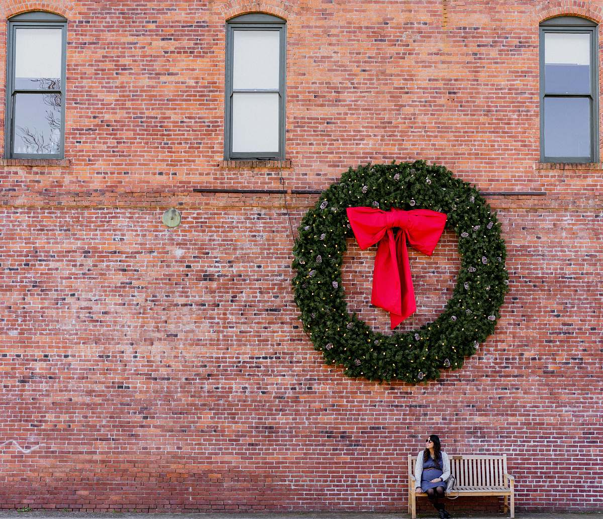 christmas green wreath napa valley