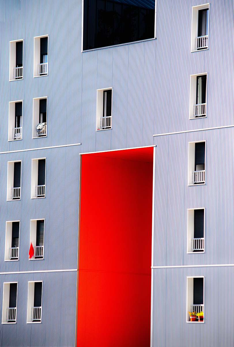 housing blue building condo