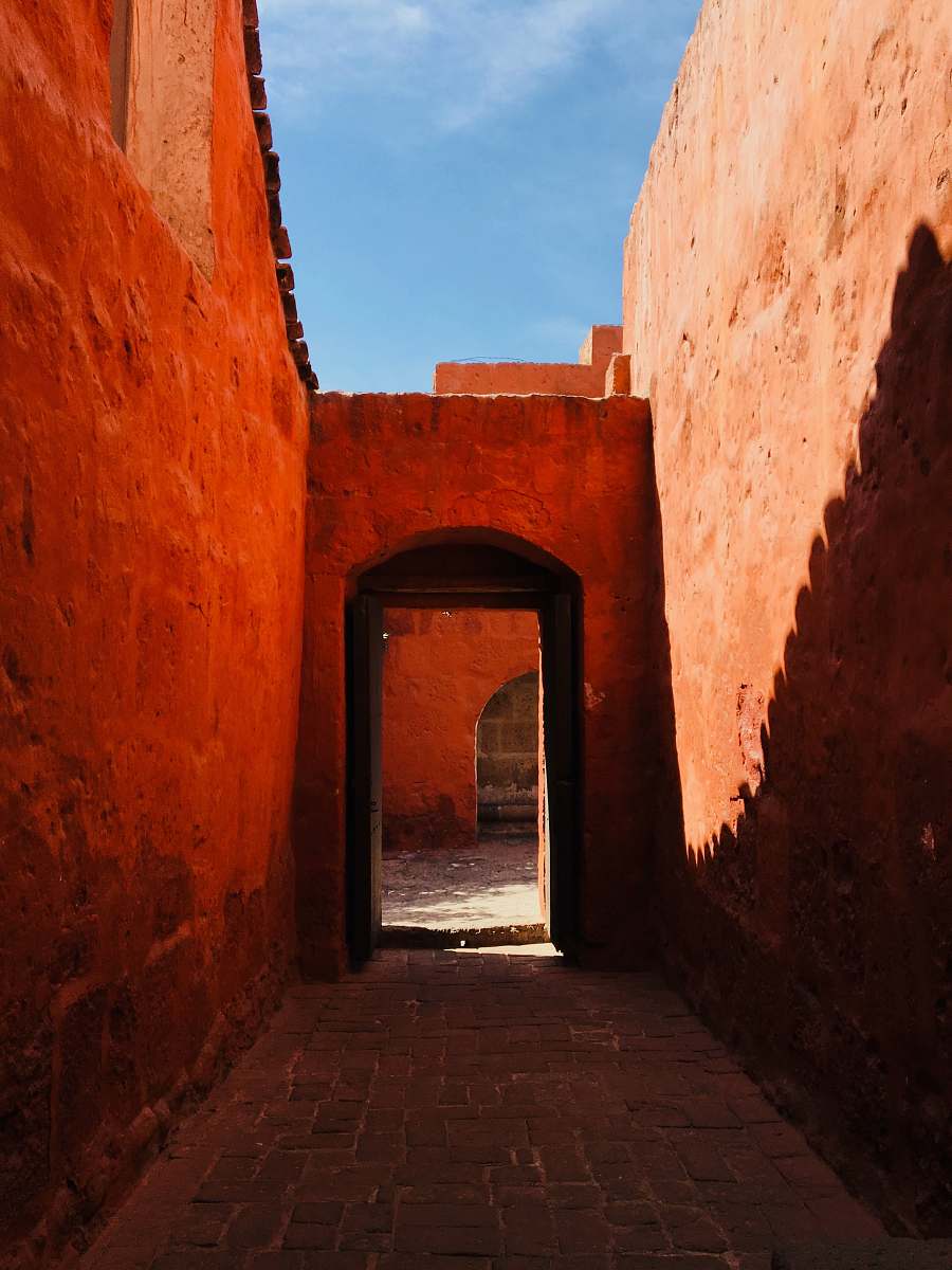 architecture brown brick walls under blue skies fort