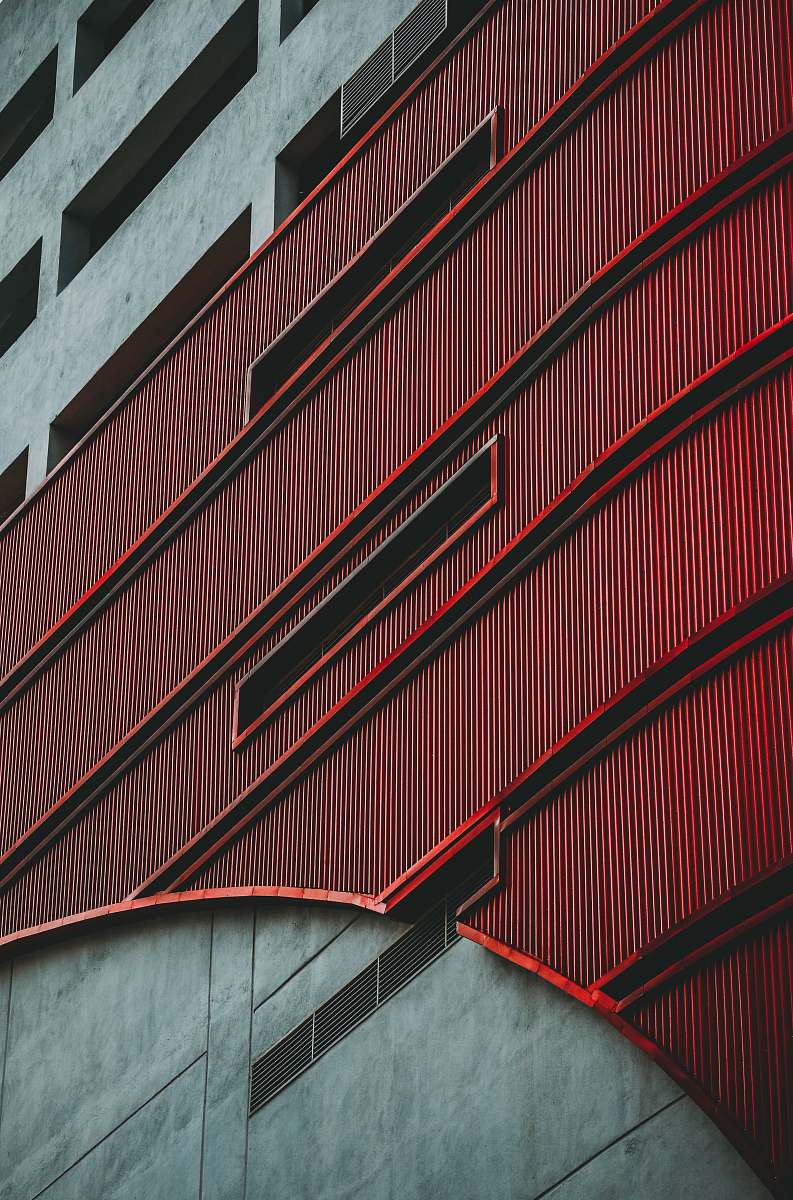 klang gray and red concrete building malaysia