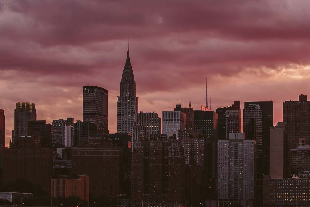 city high rise buildings during golden time urban