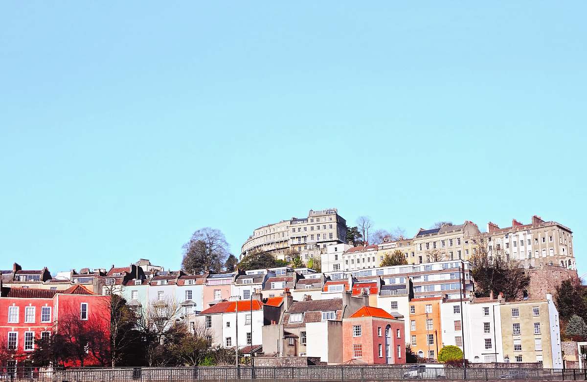cityscape multicolored concrete houses city