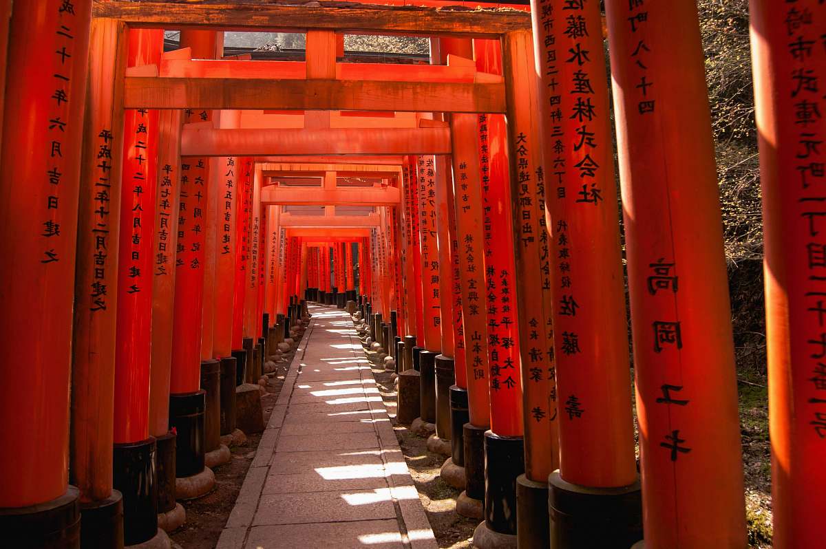 architecture red wooden arcs temple