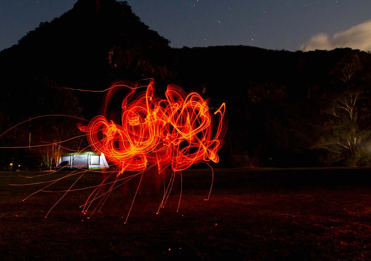 fire red light painting newnes campground