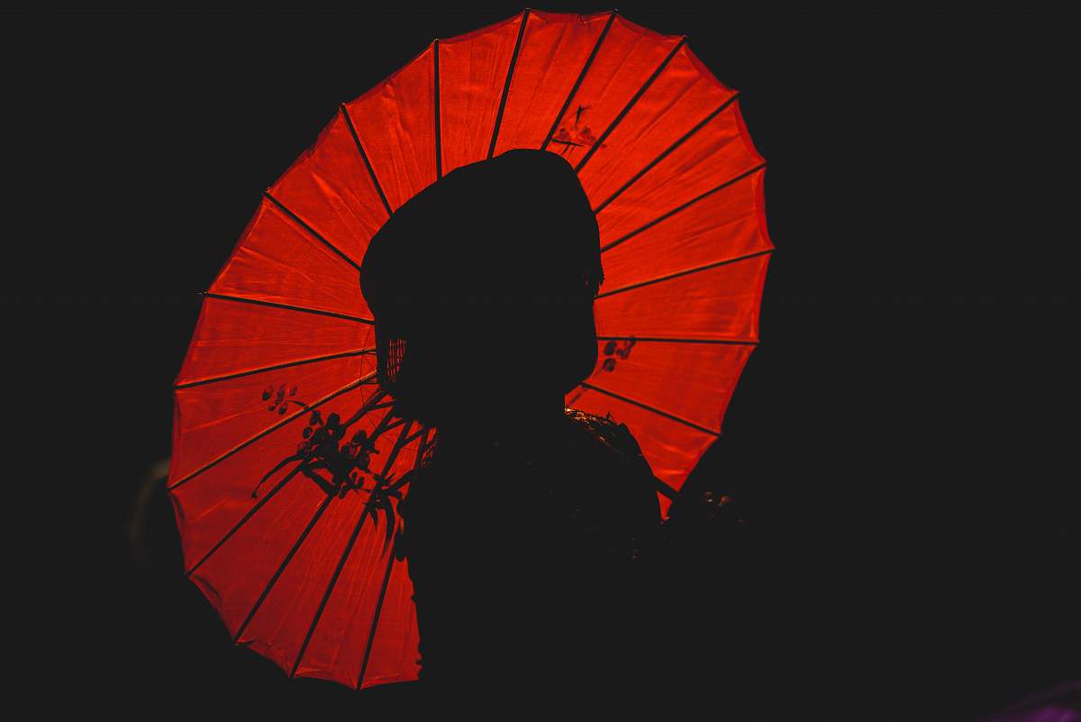 Umbrella Silhouette Of Person Holding Umbrella Human Image Free Photo