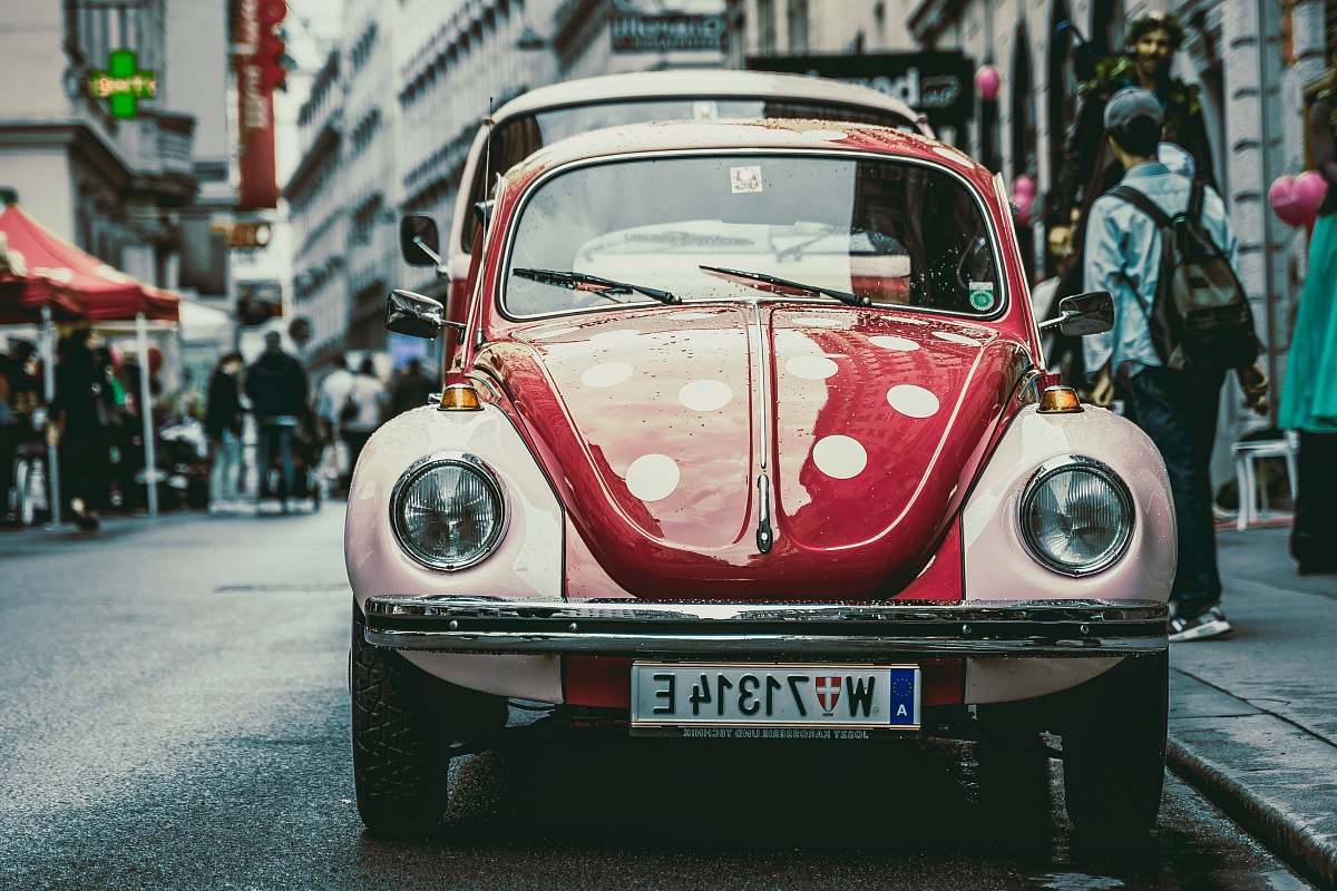 automobile red Volkswagen Beetle austria