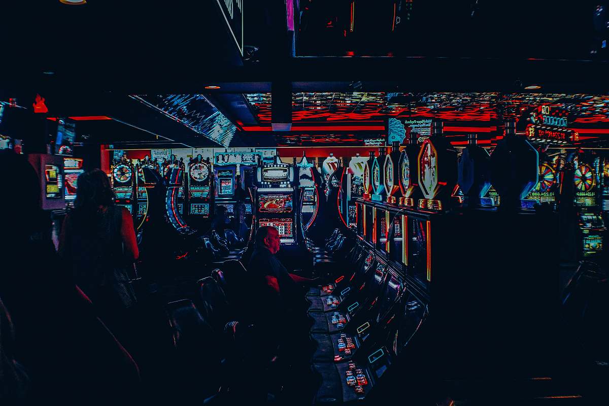 gamble multicolored casino interior slot machine
