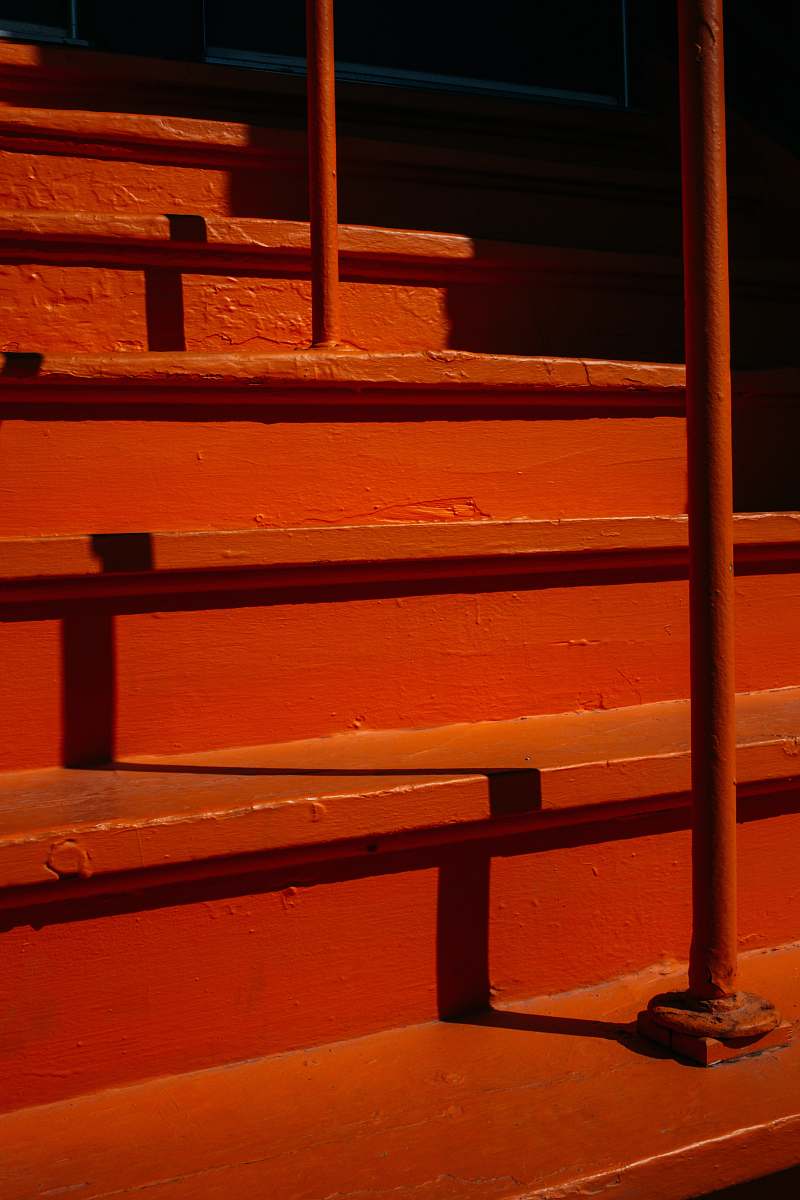 montreal red stairs canada