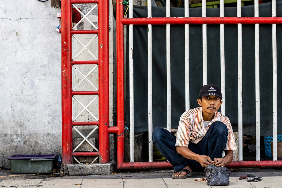apparel man near gate footwear