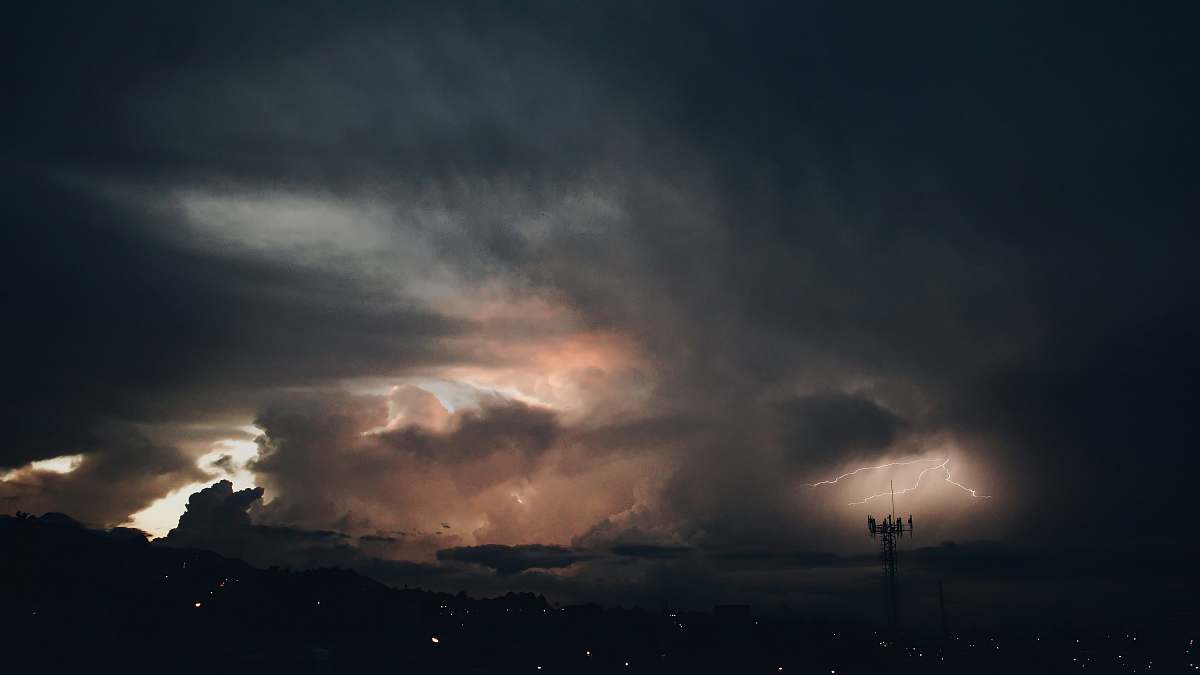 weather thunderstorm clouds on skies sky