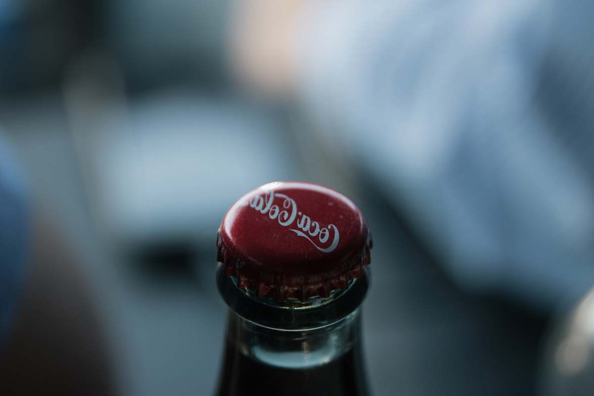 drink closeup photo of Coca-Cola bottle beverage