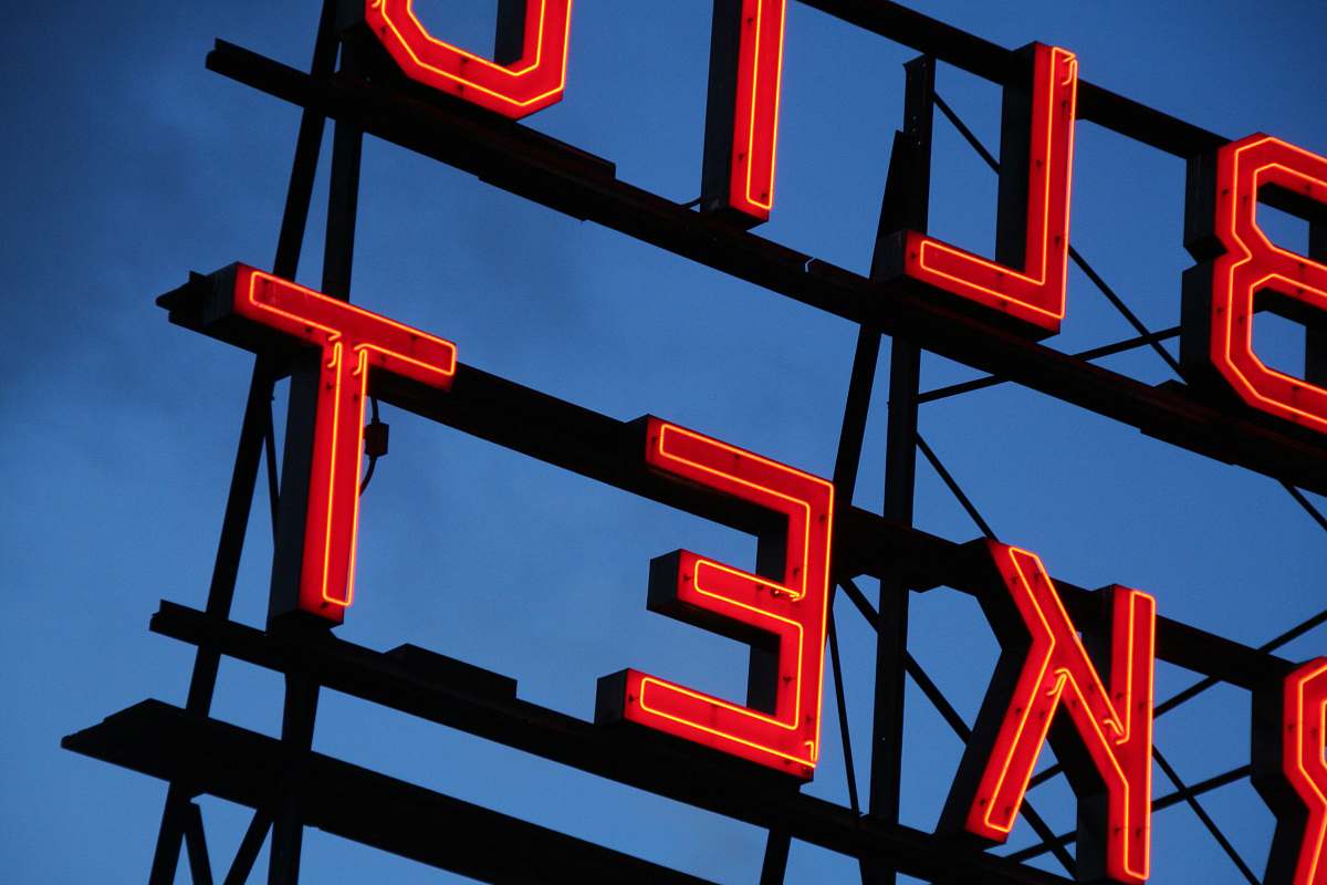 food red neon marquee lights meal