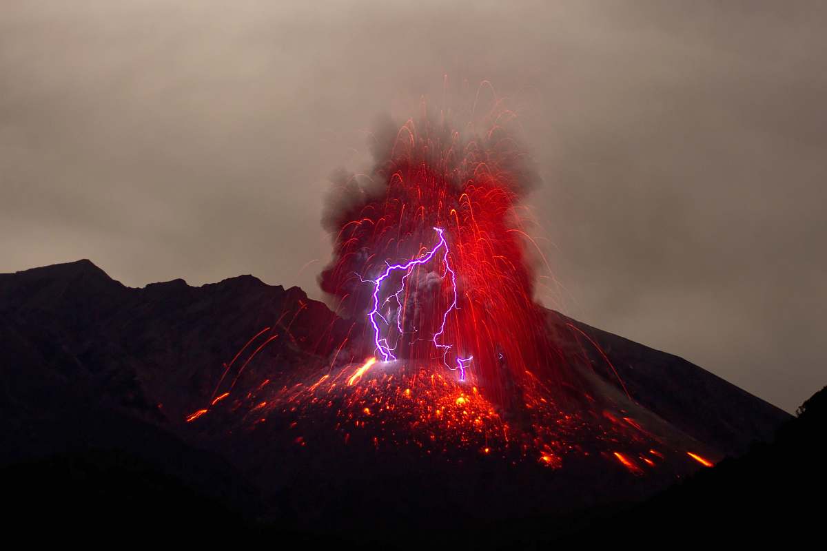 nature eruption of volcano sakurajima