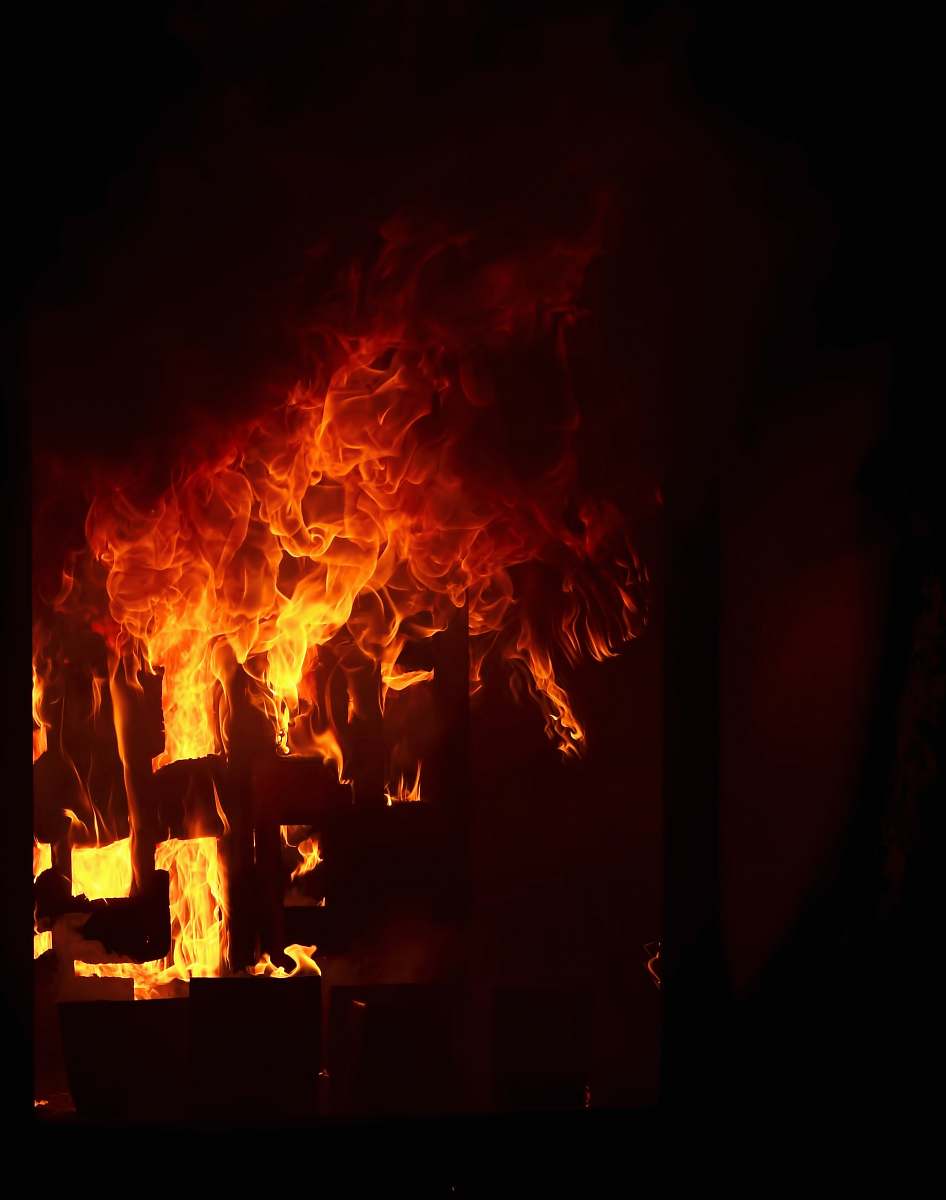 flame blazing fire red