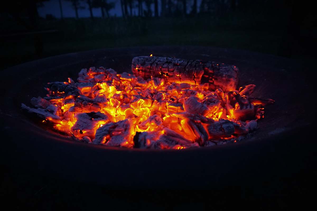 flame firepit charcoals bbq