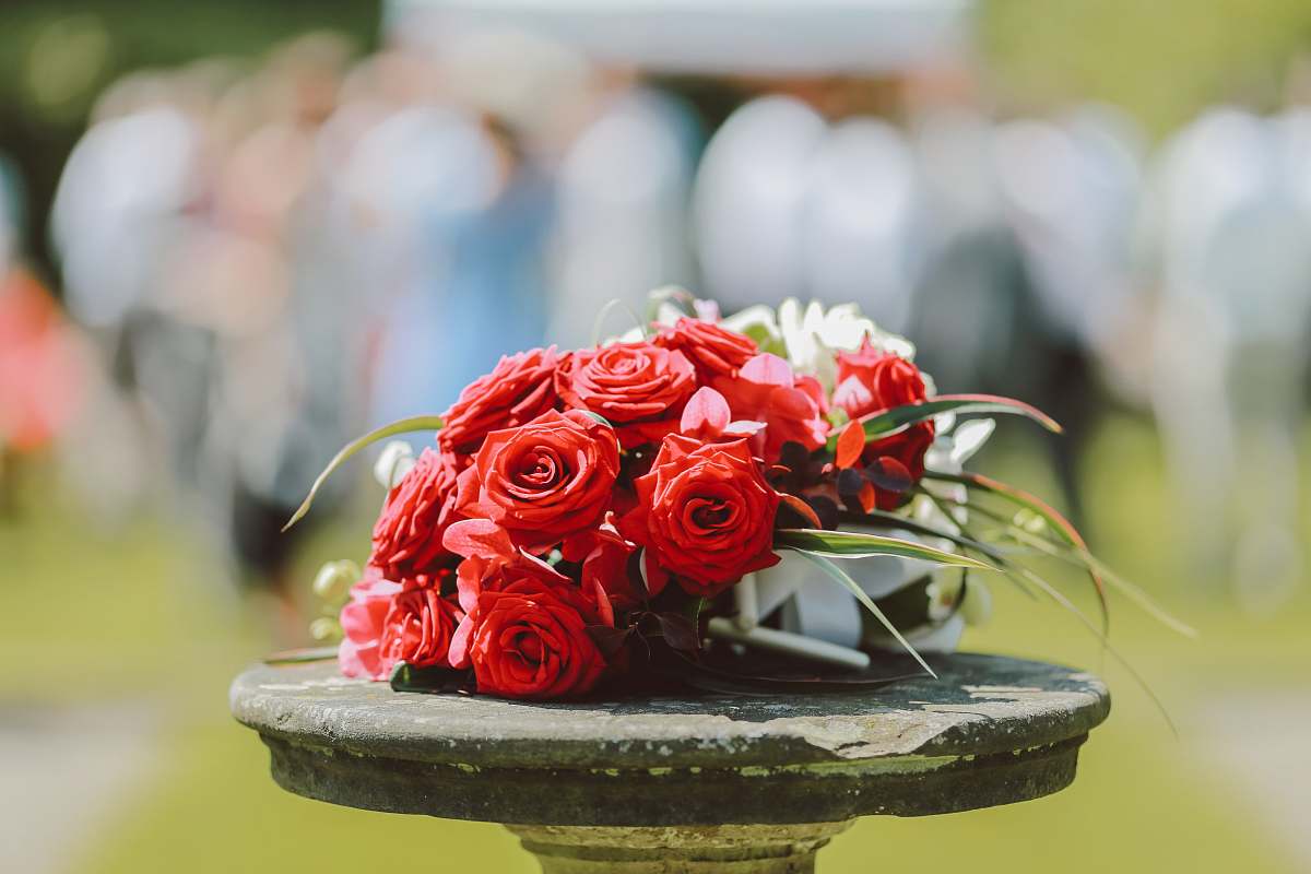 blossom red rose bouquet flora