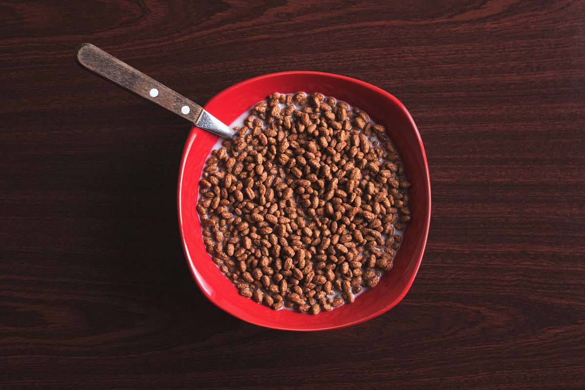bean bowl of cereal with spoon on tabletop flora