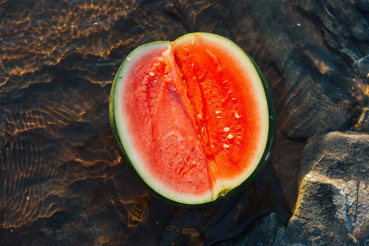 fruit sliced watermelon produce