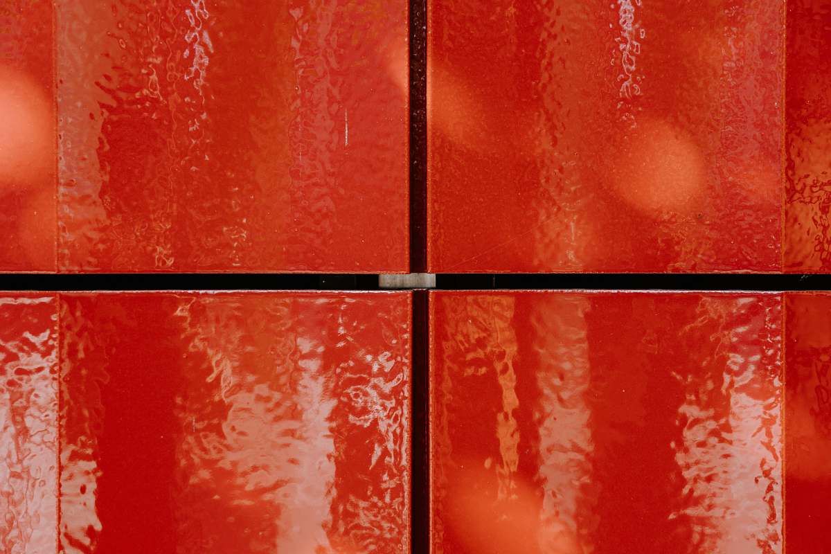 red red floor tiles cupboard