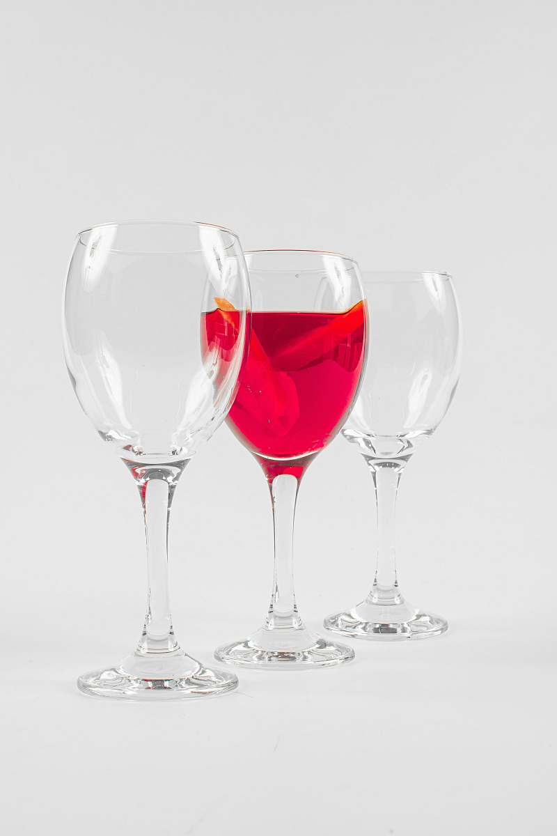 wine three clear glass wine glasses wine glass