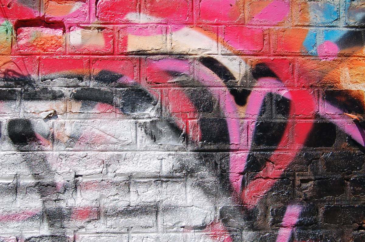 art red and white painted wall wall