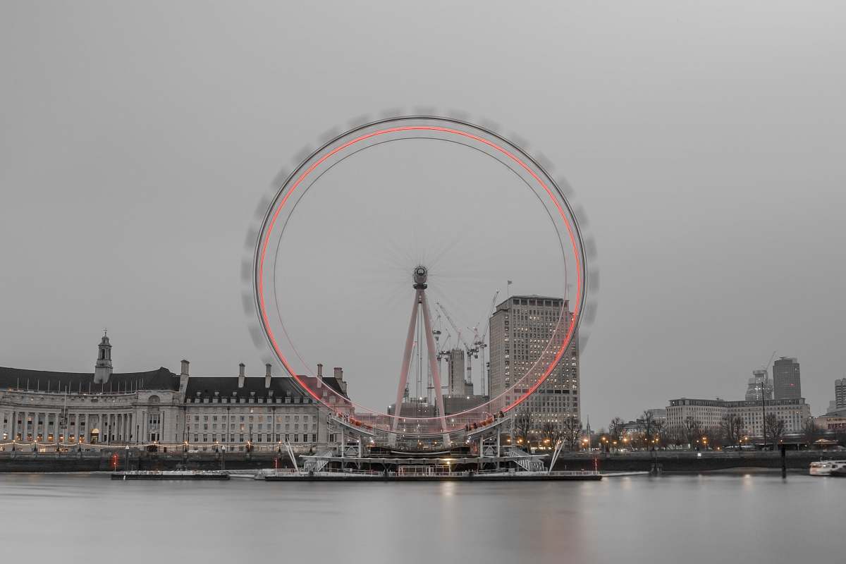 london white ferris wheel river