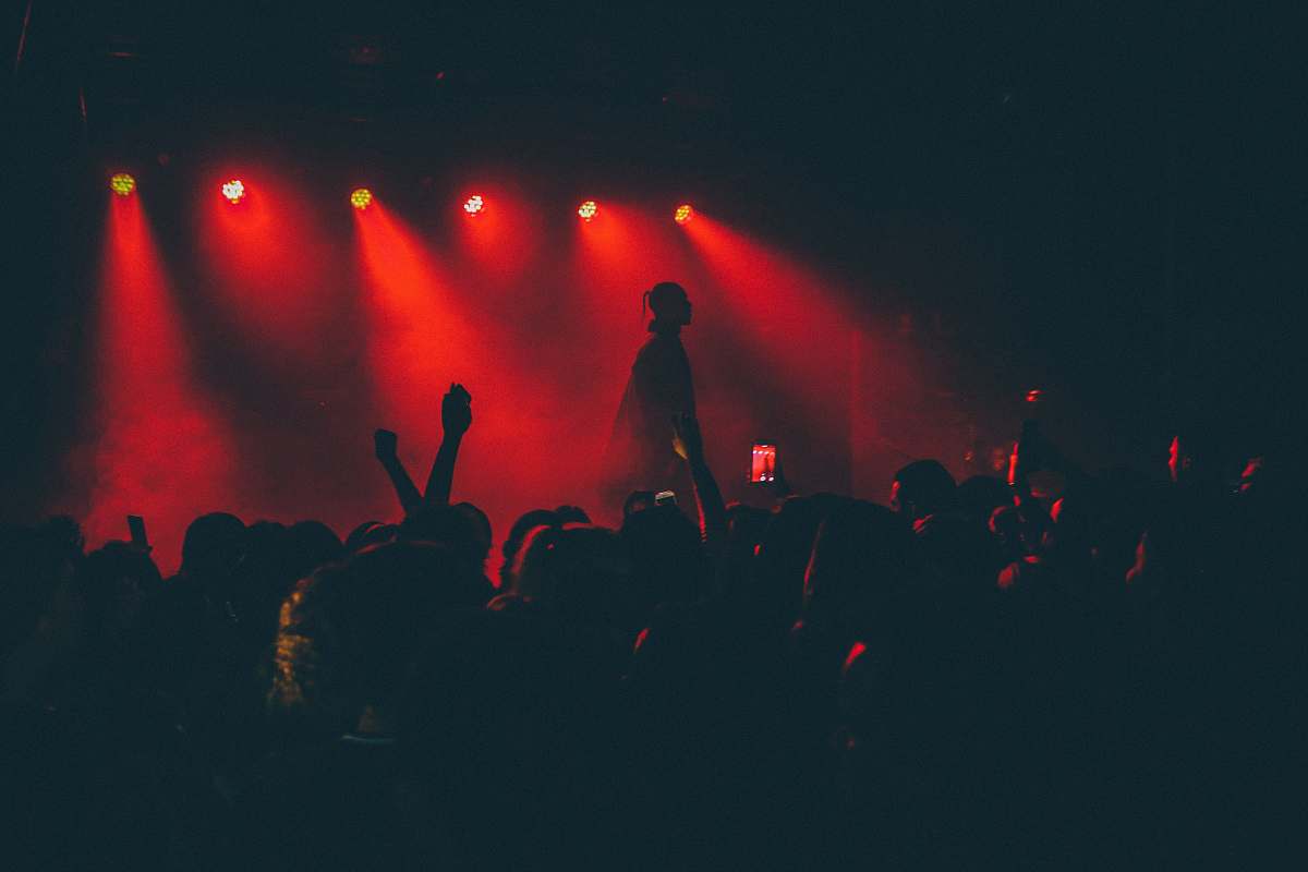 person silhouette of people at the concert people