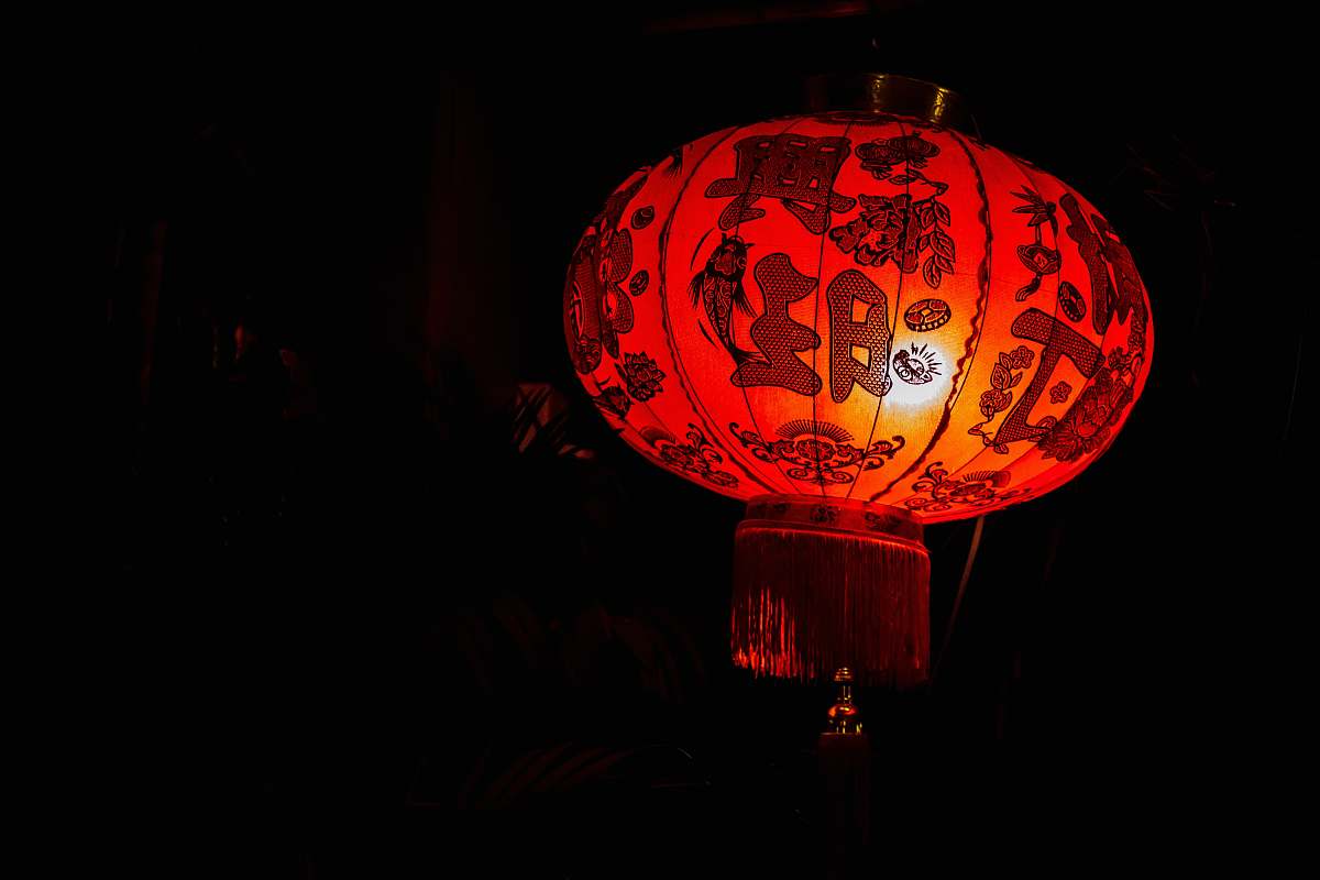 lantern lighted red lantern lampshade