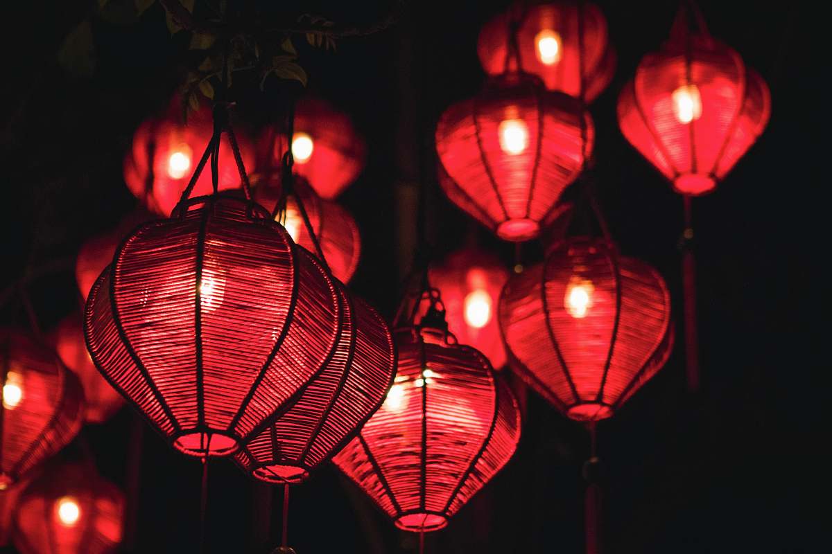 lampshade red pendant lamp vietnam