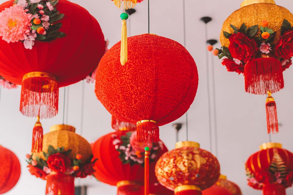 Malaysia Hanged Red Ball Lantern Decor Image Free Photo