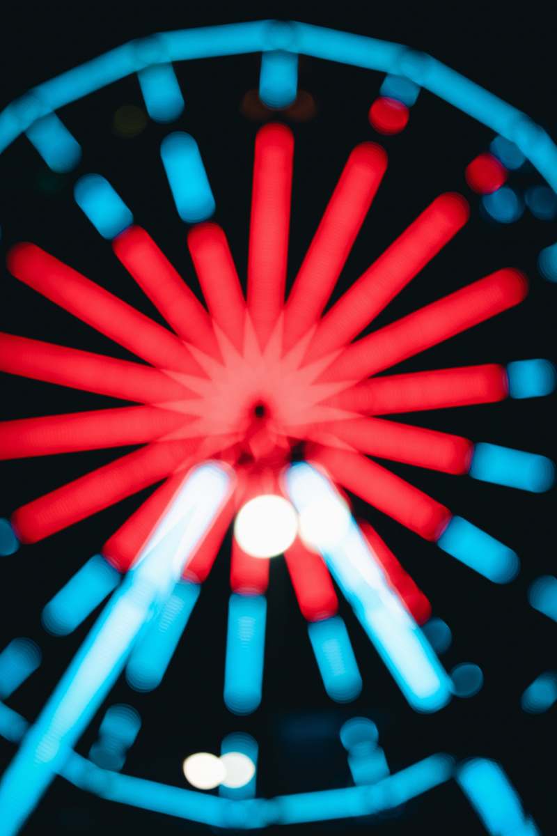 neon lighted Ferris wheel flare