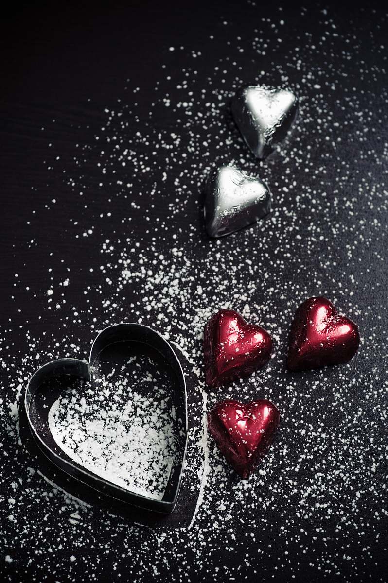chocolate six heart accessories glitter