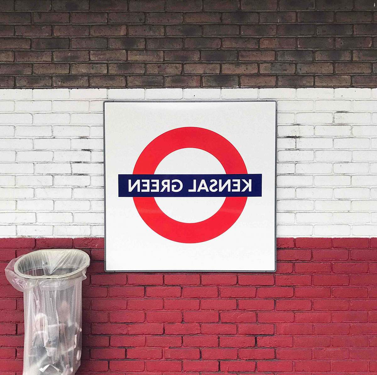 brick Kensal Green printed wall underground