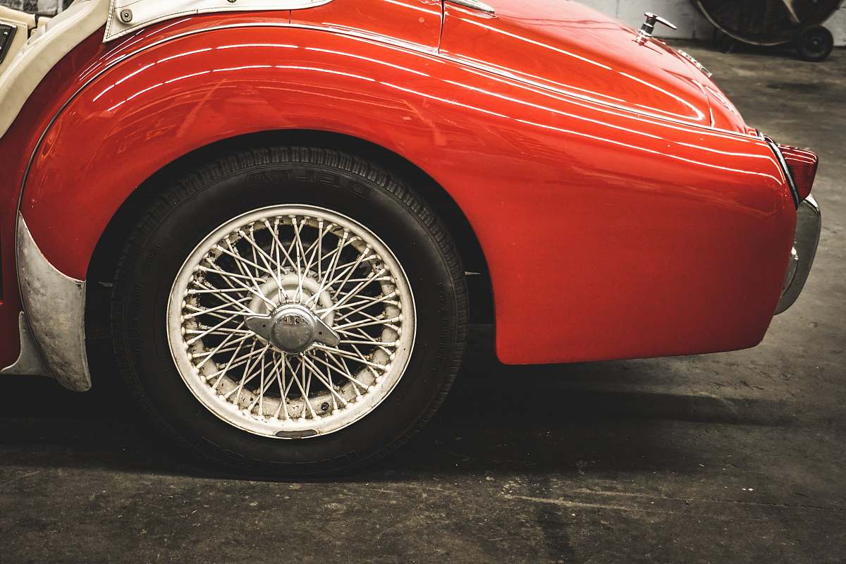 wheel red vehicle car