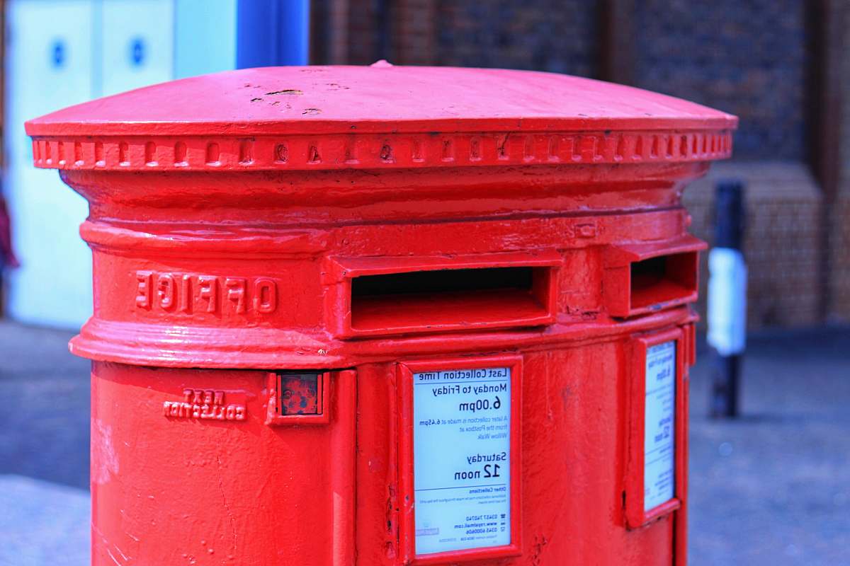 letterbox red Office metal mail container public mailbox