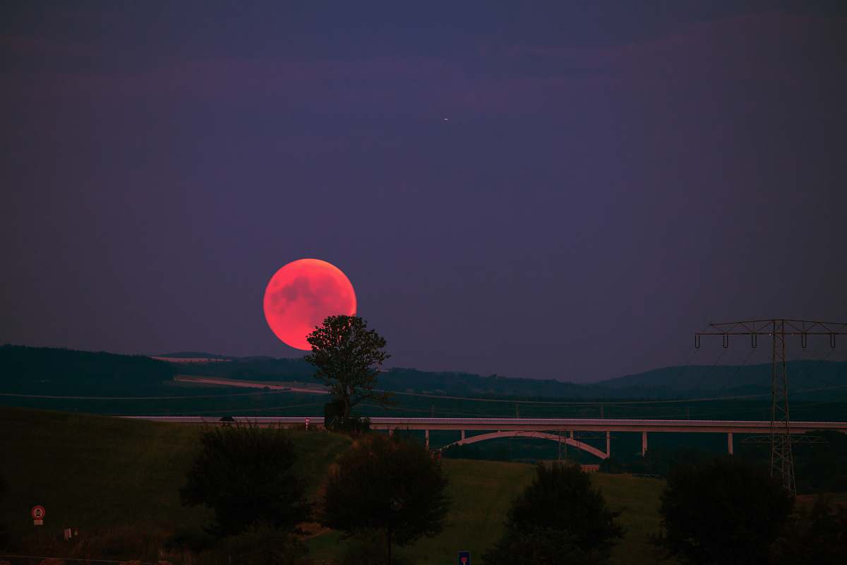 night photo of eclipse sky