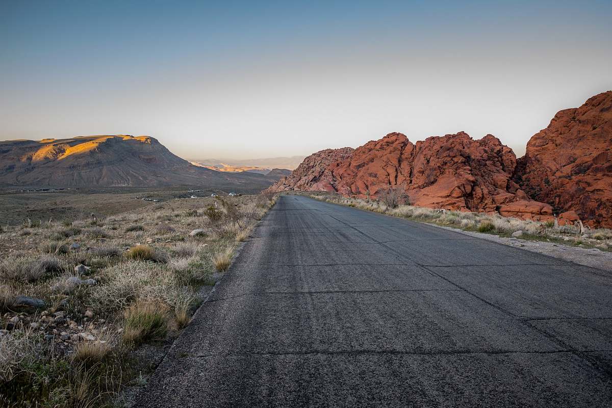 road blacktop road at valleys las vegas