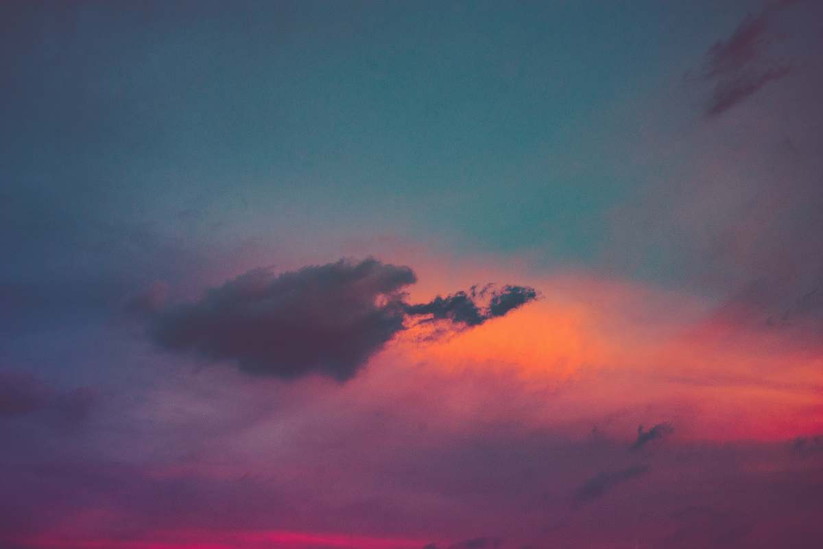 outdoors gray and orange clouds sky