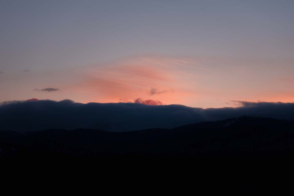 sky mountains and sunset red sky