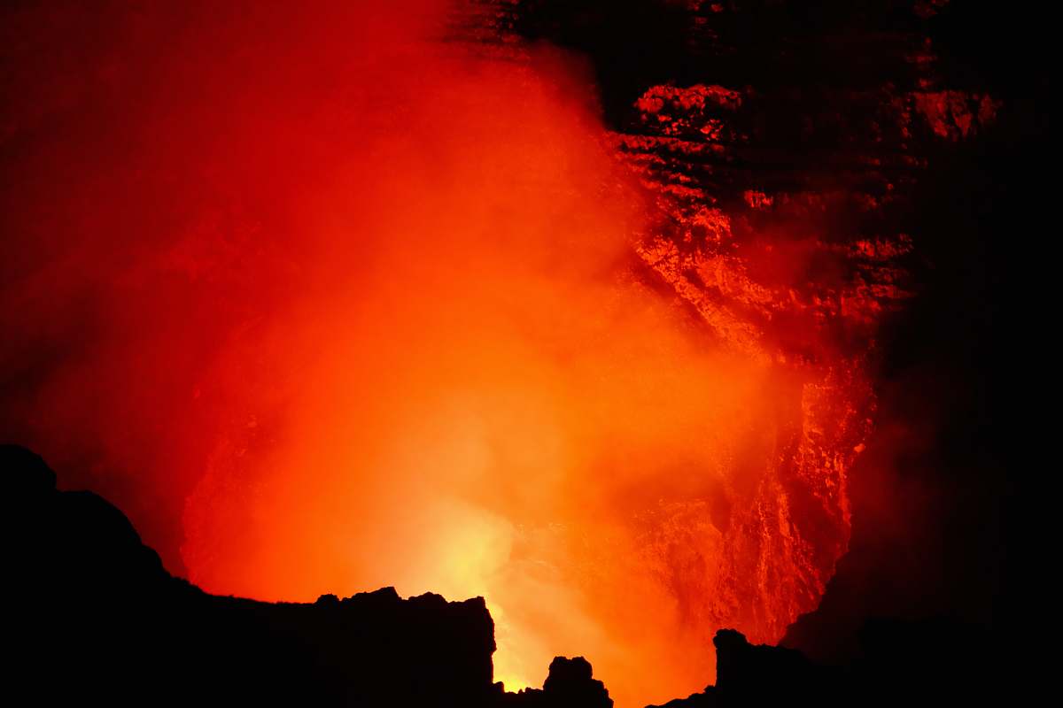 eruption photograph of fire sunrise